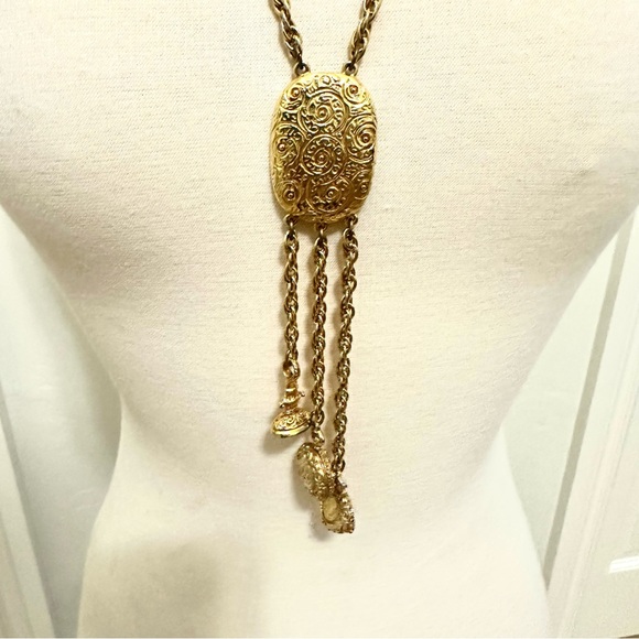 Maxixe Denker classic long chain gold with charms - Picture 2 of 8